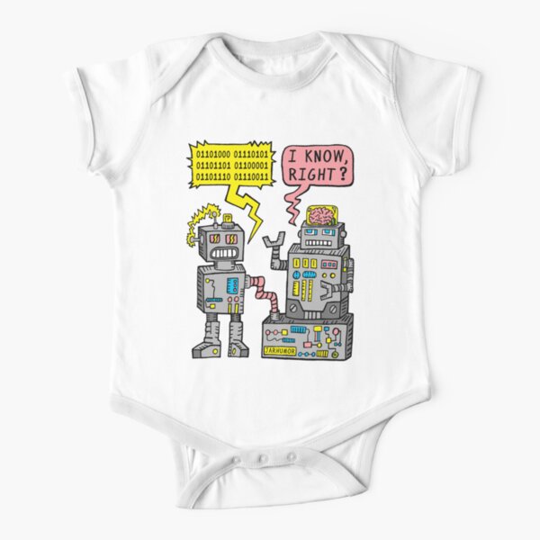 Robot Talk Short Sleeve Baby One-Piece