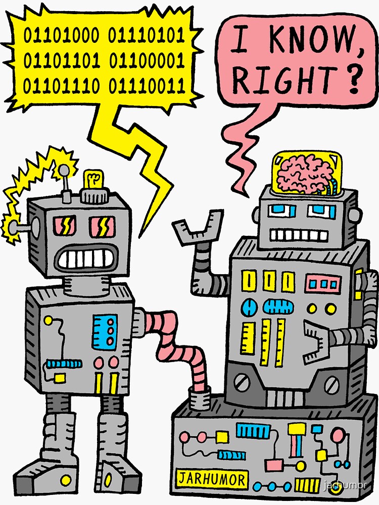 "Robot Talk" Sticker for Sale by jarhumor | Redbubble