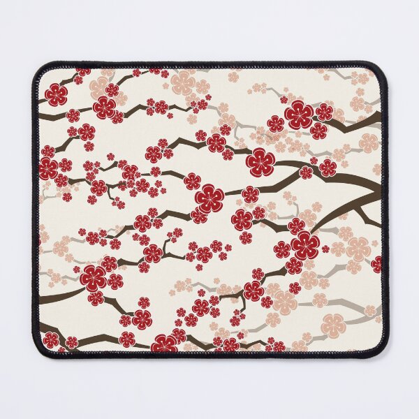 Item preview, Red Oriental Cherry Blossoms On Ivory | Zen Japanese Sakura Flowers © fatfatin  designed and sold by fatfatin.