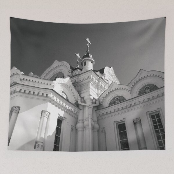 Item preview, Orthodox temple against the background of the blue cloudless sky, architectural decision  designed and sold by helenkaiy.