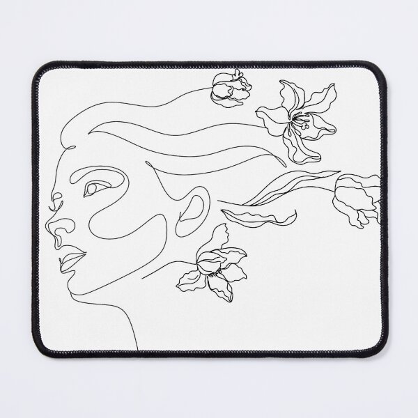 Item preview, Line Art Woman With Flowers | Head Of Flowers Art Print | Woman Wall Art | Minimal Line Drawing Woman designed and sold by OneLinePrint.