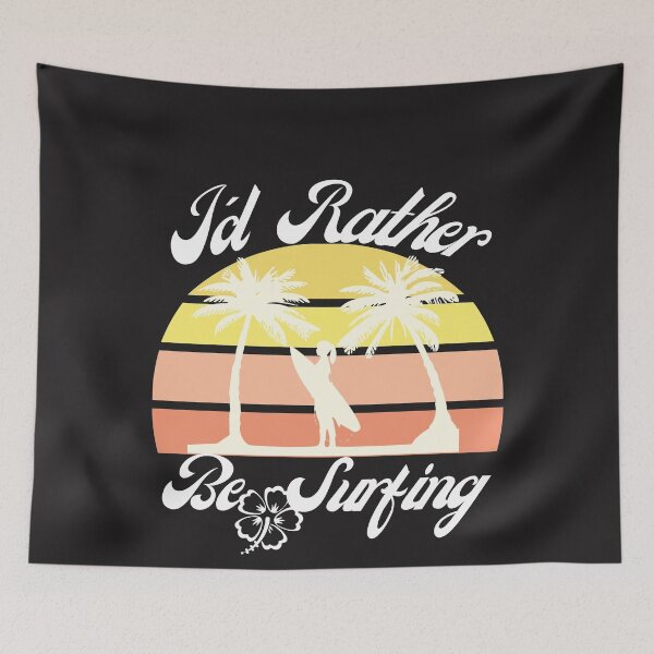 Item preview, Id rather be Surfing - I would rather be surfing - Rerto sun set - Surfer GRL - Chasing Sunsets designed and sold by MinimalSketches.