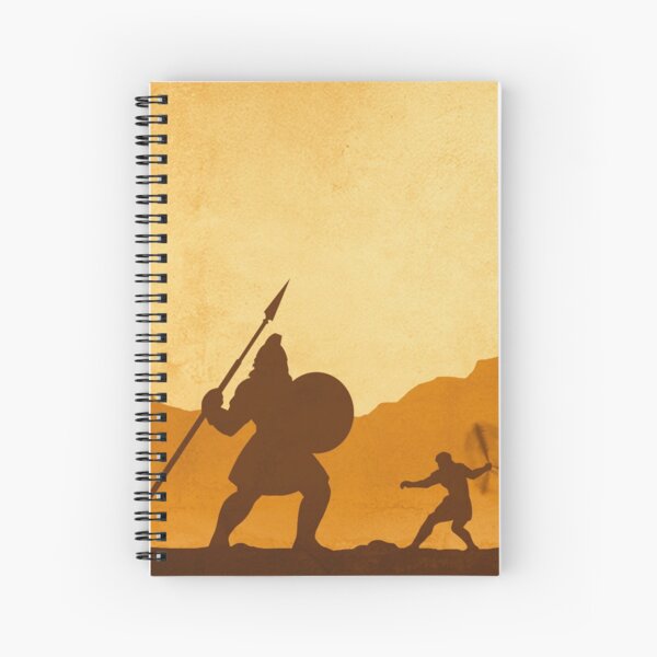 David and Goliath, bible story. hebrew battle scene. Spiral Notebook for  Sale by JJ ADX