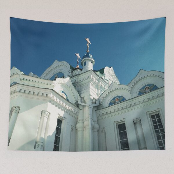 Item preview, Orthodox temple against the background of the blue cloudless sky, architectural decision  designed and sold by helenkaiy.