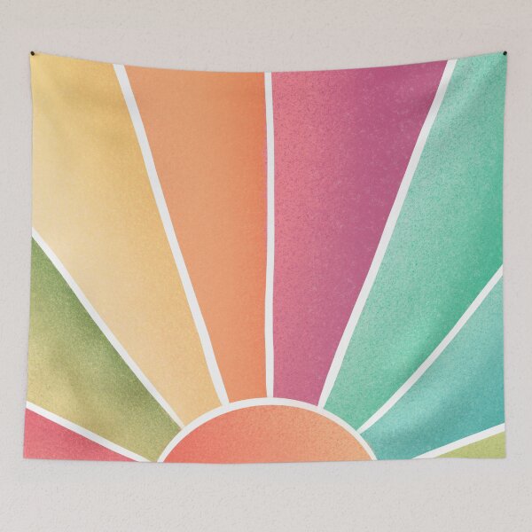 Item preview, Sun Mid Century Modern, Pastel Abstract Rays designed and sold by bubblyshades.