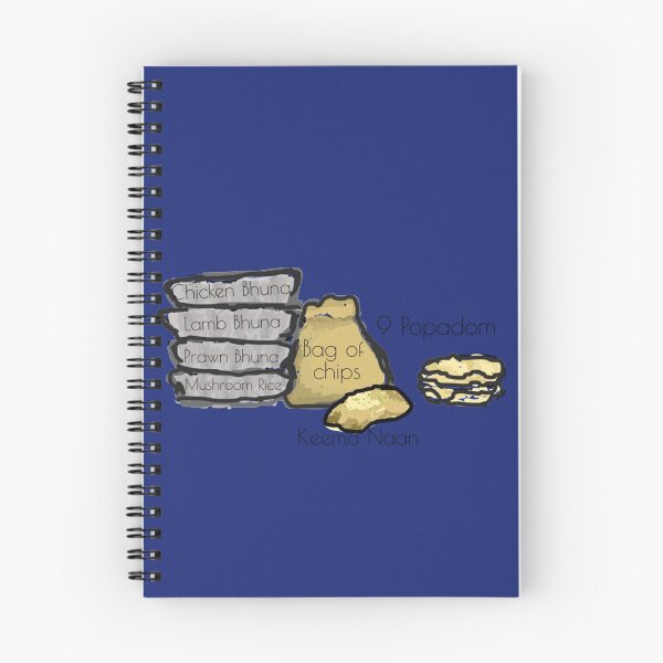 Item preview, Chicken Bhuna, Lamb Bhuna , Prawn Bhuna, Mushroom Rice, Bag of Chips, Keema Naan and 9 Poppadoms Cla designed and sold by InkyApparel.