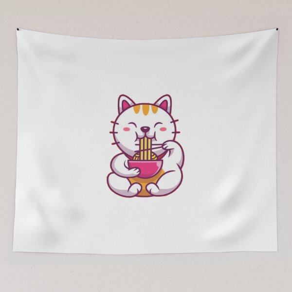 Item preview, ManekiNeko who eats noodles designed and sold by Pets-love-it.