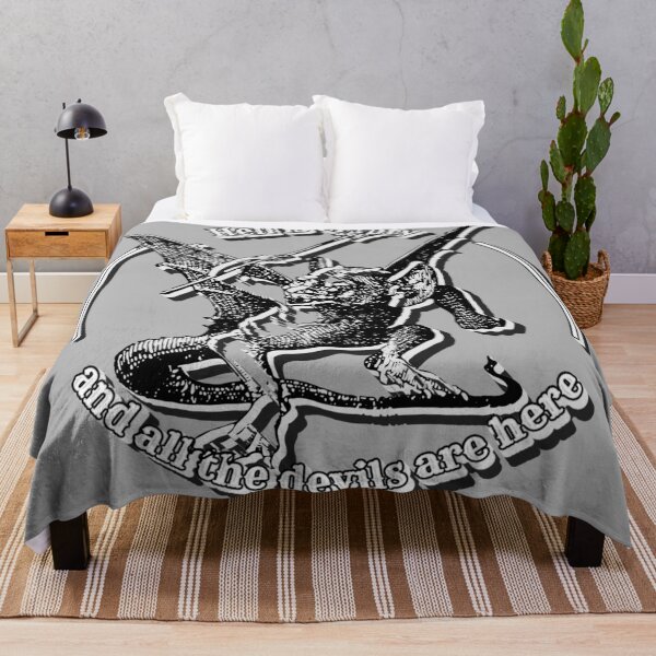 Artikelvorschau, Die Hölle ist leer, Vintage-Monochrom-Shakespeare-Slogan mit Vintage-Teufel entworfen und verkauft von TrulyEpoque.