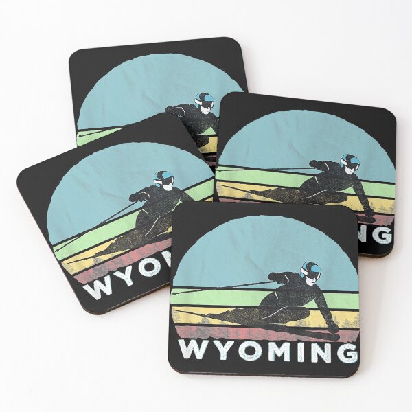 Item preview, Wyoming Ski Illustration  Retro Vintage Wyoming designed and sold by WilletteDeluca.