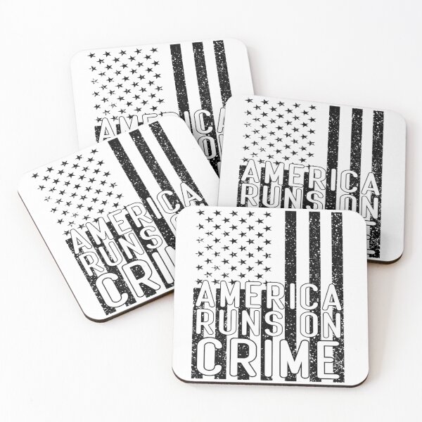 Item preview, America runs on crime                                                                    designed and sold by SintaArtStore0.