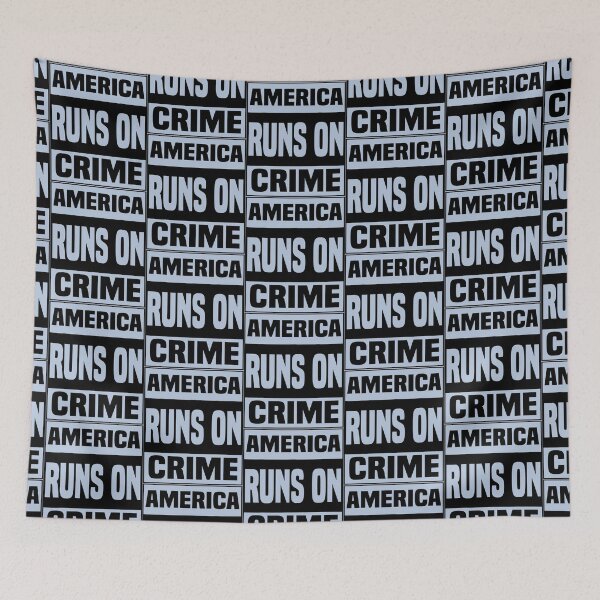 Item preview, America runs on crime                                                                   designed and sold by SintaArtStore0.