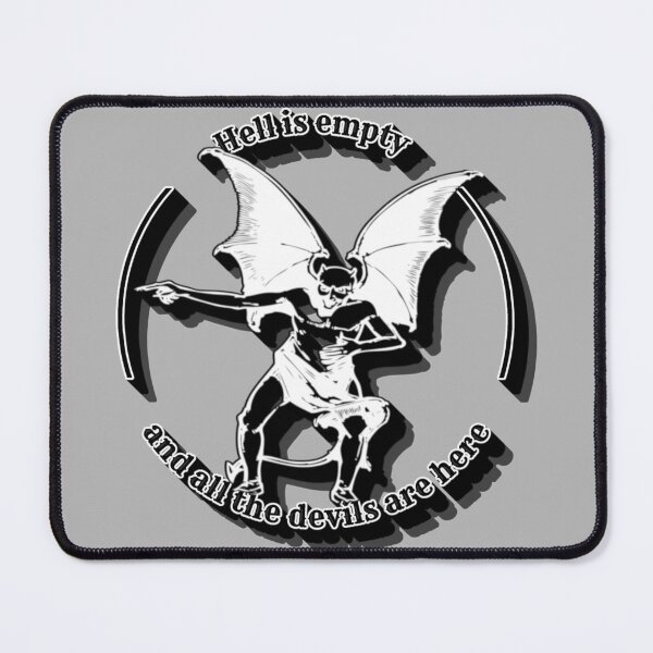 Item preview, Vintage Laughing Devil Hell Is Empty Monochrome Shakespeare Slogan With Vintage Devil designed and sold by TrulyEpoque.