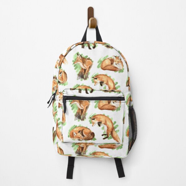 Item preview, Watercolour cute jumping sleeping funny pet friendly tamed fox poses pattern designed and sold by AJPaint.