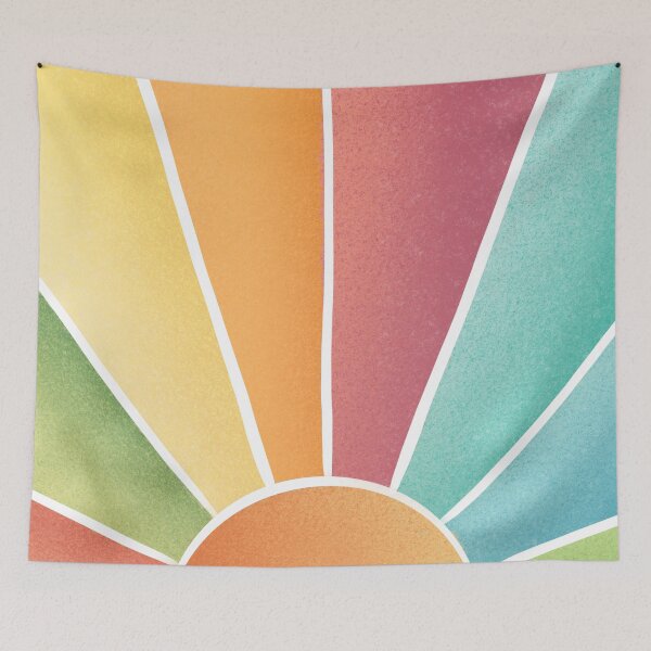 Item preview, Sun Mid Century Modern, Colorful Abstract Rays designed and sold by bubblyshades.