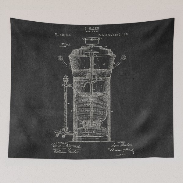 Item preview, PATENT DRAWING / 1890 - Coffee Urn - Blackboard designed and sold by danielcoulmann.