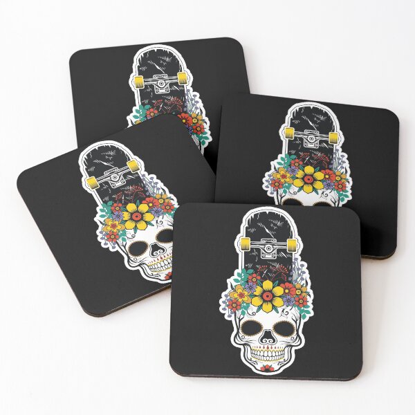 Item preview, Skull with Floral Crown Skateboard  designed and sold by NawalMagdy.