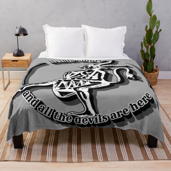 Item preview, Vintage Drumming Devil Hell Is Empty Monochrome Shakespeare Slogan With Vintage Devil designed and sold by TrulyEpoque.