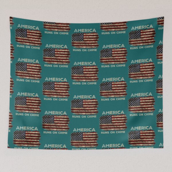 Item preview, AMERICA RUNS ON CRIME                                                                                             designed and sold by SintaArtStore0.