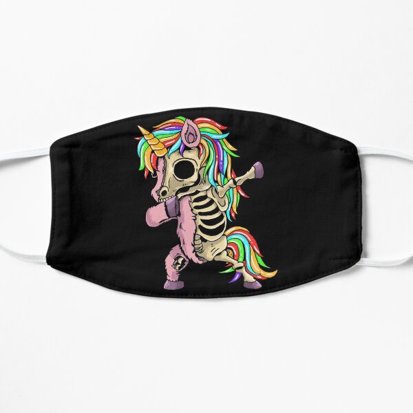 Halloween colorfull Unicorn zombie dabbing Flat Mask