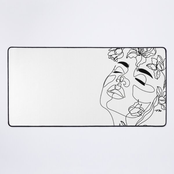 Item preview, Line Art Woman With Flowers Tulips. Minimal Line Drawing Woman. Head Of Flowers Art Prints. Woman Wall Art. Flower Head Art Print.  Floral Illustration designed and sold by OneLinePrint.