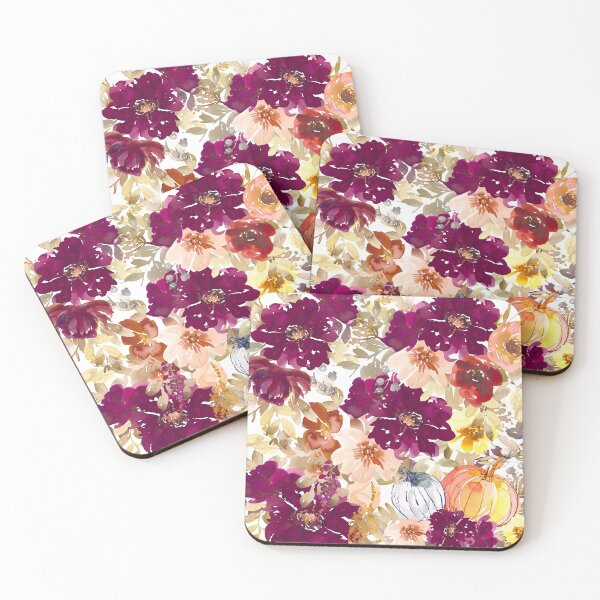 Item preview, watercolor autumn leaves and flowers designed and sold by haroulita.