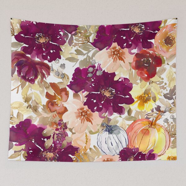 Item preview, watercolor autumn leaves and flowers designed and sold by haroulita.