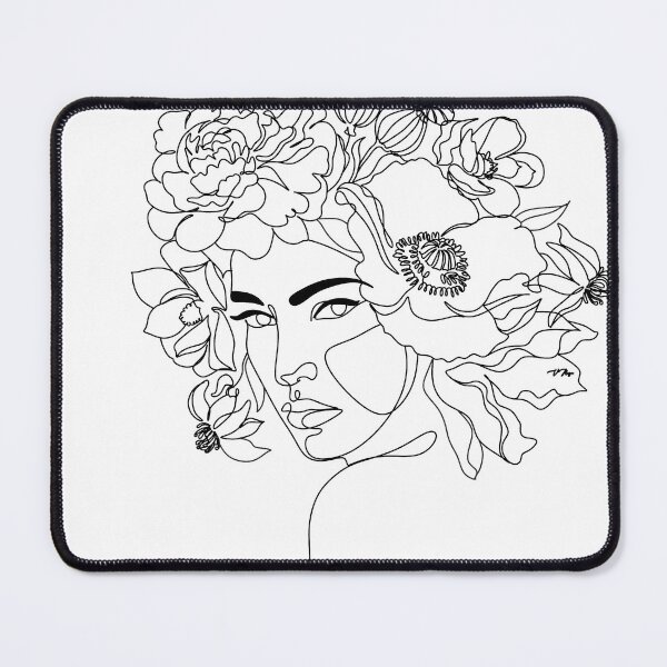 Item preview, Line Art Woman With Flowers Tulips. Minimal Line Drawing Woman. Head Of Flowers Art Prints. Woman Wall Art. Flower Head Art Print. Floral Illustration designed and sold by OneLinePrint.