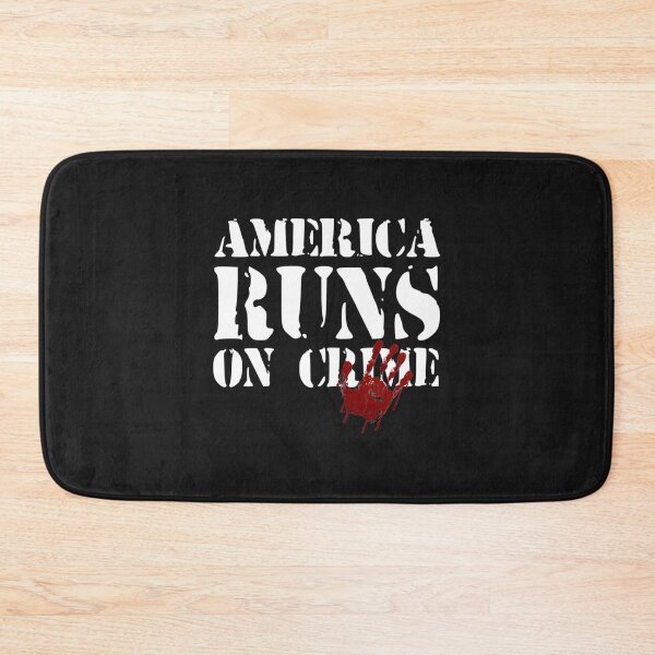Item preview, America runs on crime                                                             designed and sold by SintaArtStore0.