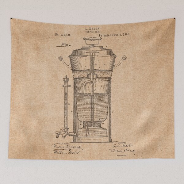 Item preview, PATENT DRAWING / 1890 - Coffee Urn - Vintage designed and sold by danielcoulmann.