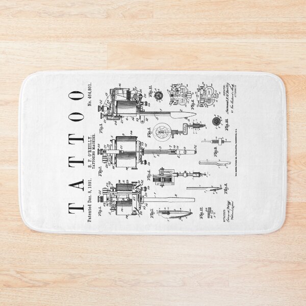 Item preview, Tattoo Artist Vintage Patent Tattooing Machine Drawing Print designed and sold by GrandeDuc.