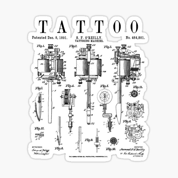 Tattoo Artist Vintage Patent Tattooing Machine Drawing Print Photographic  Print for Sale by GrandeDuc  Redbubble