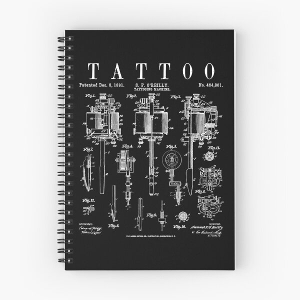 Item preview, Tattoo Artist Vintage Patent Tattooing Machine Drawing Print designed and sold by GrandeDuc.