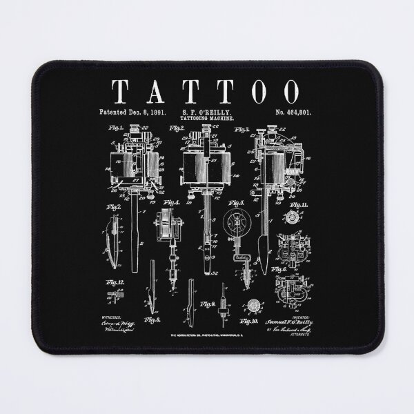 Item preview, Tattoo Artist Vintage Patent Tattooing Machine Drawing Print designed and sold by GrandeDuc.