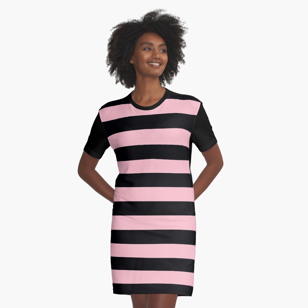 Pink and black striped hot sale dress