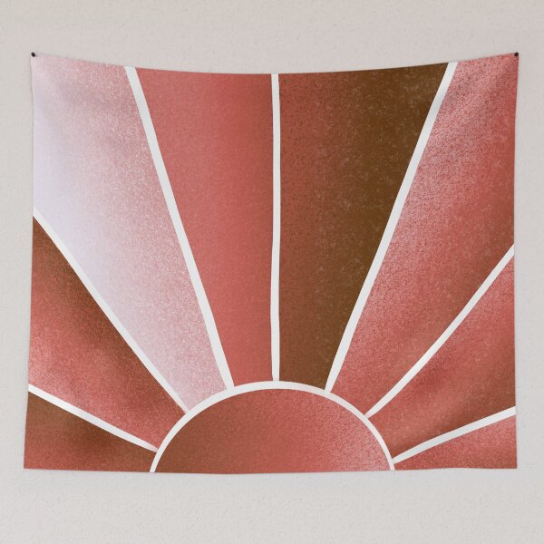 Item preview, Red Copper Sun Mid Century Modern, Abstract Landscape designed and sold by bubblyshades.