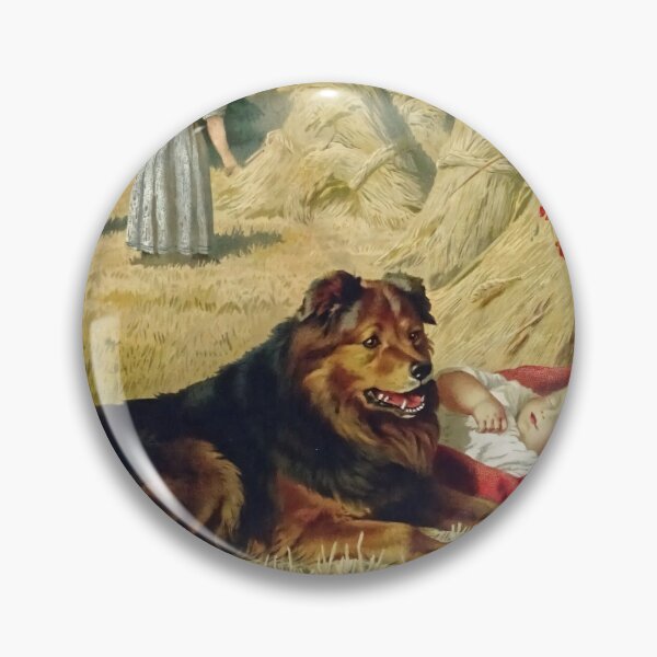 Item preview, On Guard - Pastoral Art Scene - Collie Dog & Baby Harvest designed and sold by Eccentrica.