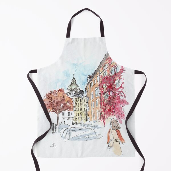Item preview, Watercolor Painting Munich in Autumn designed and sold by happyartworld.