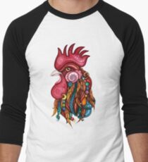 Camiseta ¾ bicolor para hombre Diseño tribal del gallo