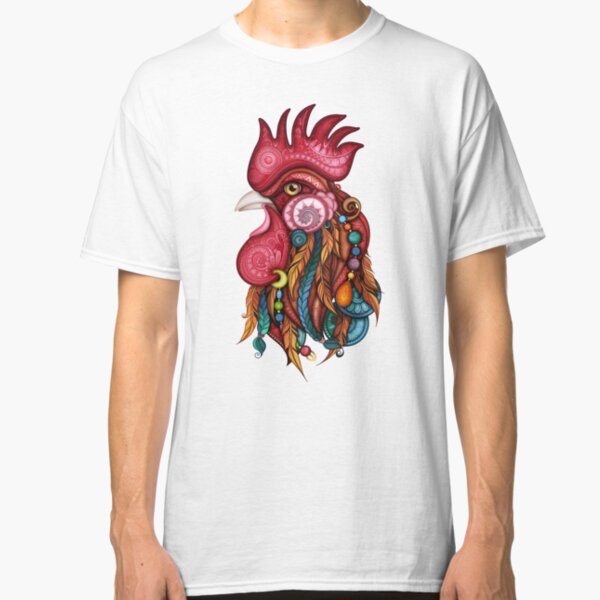 Tribal Rooster Design Classic T-Shirt