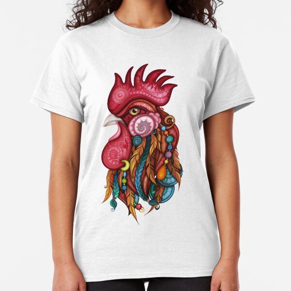 Tribal Rooster Design Classic T-Shirt