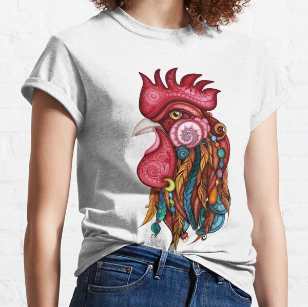 Tribal Rooster Design Classic T-Shirt