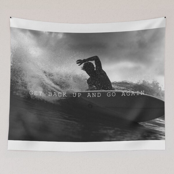 Item preview, Get Back Up And Go Again - Surfer battling rough sea! designed and sold by DreamTheSpirit.