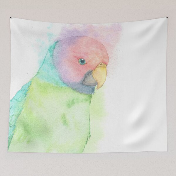 Item preview, Copy of Plum-headed parakeet watercolor portrait designed and sold by L'Atelier Oranjade.