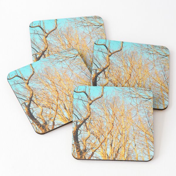 Item preview, Bare winter trees twisting and bending against the background of the blue cloudless sky  designed and sold by helenkaiy.