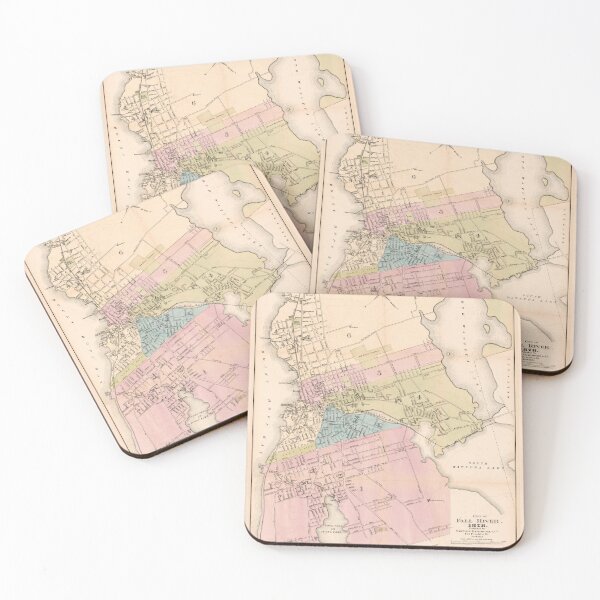 Item preview, Vintage Map of Fall River MA (1878) Spindle City designed and sold by BravuraMedia.