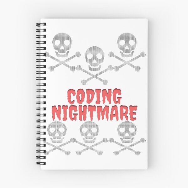 Aperçu de l'œuvre Cauchemar de codage - crâne et word art créée et vendue par Kinkalow.