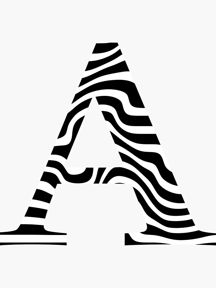 "Black and White Letter A / Alpha" Sticker for Sale by