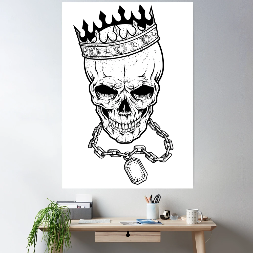 Vinyl Wall Decal Skull King Crown Skeleton Scary Decor Boy Room Sticke —  Wallstickers4you