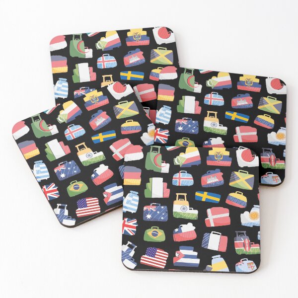 Item preview, Vacation Destination Luggage Flags Black designed and sold by ckylin.