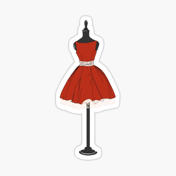Pink dress mannequin Sticker for Sale by PeachyLitchi